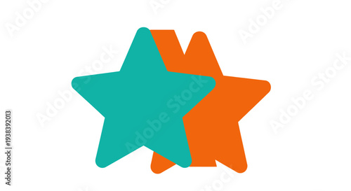 Two Colorful Stars Overlapping Each Other.