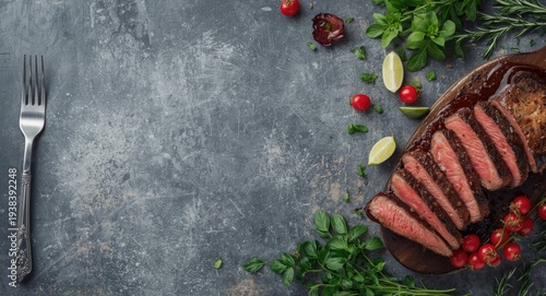 Cooked steak with a side of...