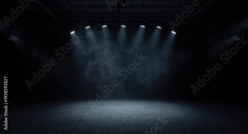 Dark studio area with an as...