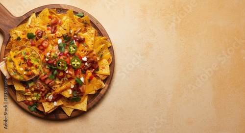 Birds eye view of spicy nac...