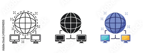 Global network icon set vector connection technology - SVG and PNG icons - Vector Icons and Stickers - PNG, SVG, EPS - Glyph and solid icon set - Icon vector - Icon Silhouette - Clipart