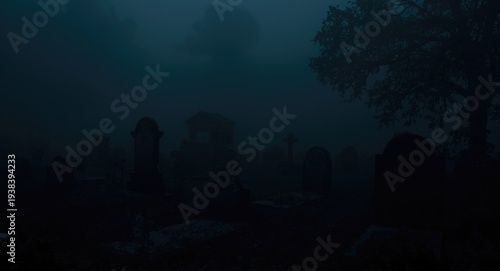 Dense night fog wrapping ar...