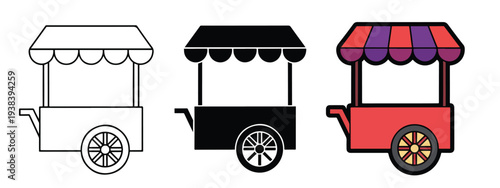 Colorful food cart icons set vector illustration - SVG and PNG icons - Vector Icons and Stickers - PNG, SVG, EPS - Glyph and solid icon set - Icon vector - Icon Silhouette - Clipart