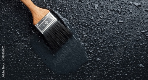 Close up view of a paint br...