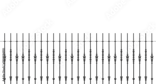 Black metal railing with or...