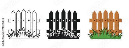 Wooden Fence Icon Set Vector Illustration - SVG and PNG icons - Vector Icons and Stickers - PNG, SVG, EPS - Glyph and solid icon set - Icon vector - Icon Silhouette - Clipart