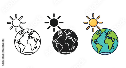 Earth Day Night Weather Icon Set Vector - SVG and PNG icons - Vector Icons and Stickers - PNG, SVG, EPS - Glyph and solid icon set - Icon vector - Icon Silhouette - Clipart