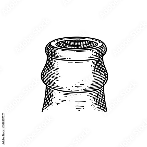 hand drawn close up bottleneck line art vector illustration