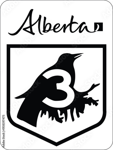 Alberta Canada Provincial Highway 3 (Crowsnest) Road Marker Shield Vector