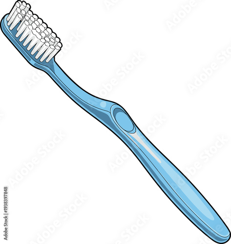Vector illustration of daily lifestyle objects, creative workspace tools and dental hygiene toothbrush