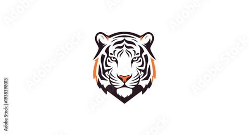 White Tiger Head Illustration Design Element.