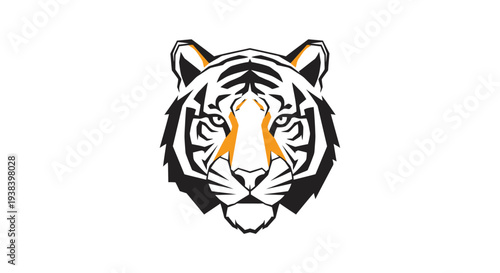 White Tiger Head Illustration Isolated.