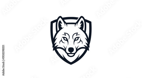 White Wolf Head Logo Design Element.