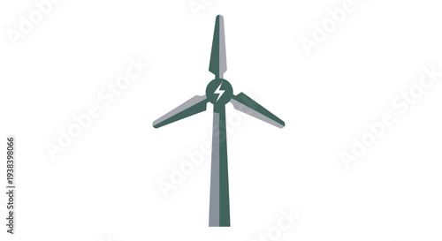 Wind Turbine Isolated on White Background.