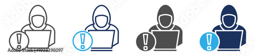 hacker dangers icon set multi concept