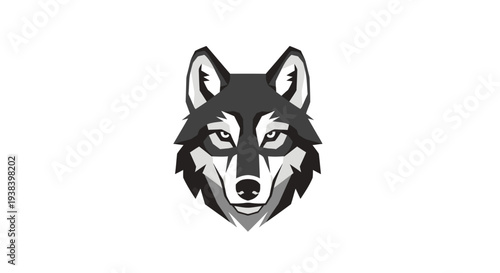Wolf head illustration in black.