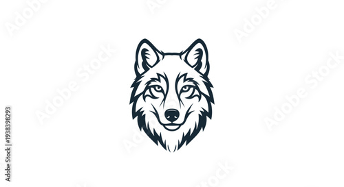 Wolf head illustration in black.