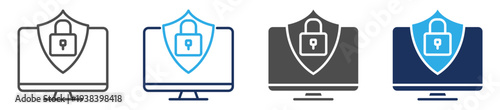 computer security icon set multi concept
