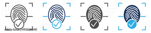 fingerprint icon set multi concept