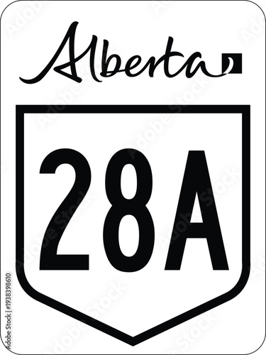Alberta Canada Provincial Highway 28A Road Marker Shield Vector