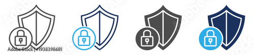 security access icon set multi concept