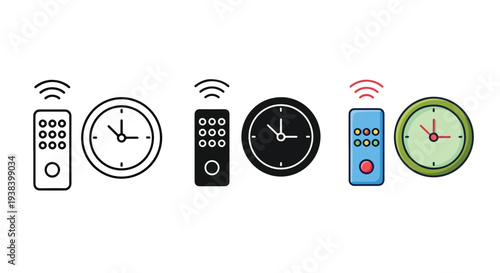 Wireless clock icons set vector time symbols - SVG and PNG icons - Vector Icons and Stickers - PNG, SVG, EPS - Glyph and solid icon set - Icon vector - Icon Silhouette - Clipart