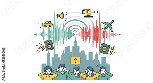Noise Pollution Impacting People in a City Environment.