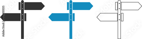 Directional signpost with multiple pointers and blueprint