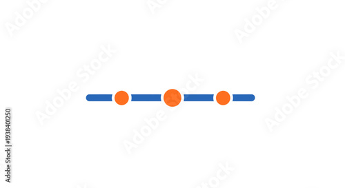 Blue line with orange dots.