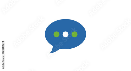 Blue speech bubble with dots.