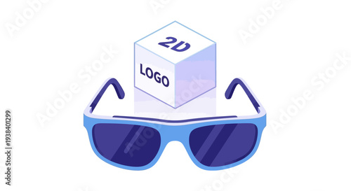 Blue Sunglasses With Dark Lenses.