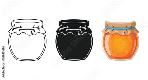 Empty glass jars set icon minimal design - Clipart, logo template - Vector icon set - Glyph and solid icon set - Icon vector - Flat Design Icon - line icon set - Silhouette icon - Logo vector