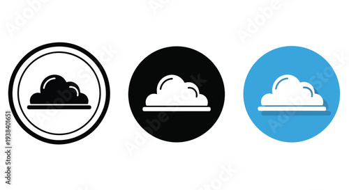 Cloud icon set minimalist flat design vector - Clipart, logo template - Vector icon set - Glyph and solid icon set - Icon vector - Flat Design Icon - line icon set - Silhouette icon - Logo vector