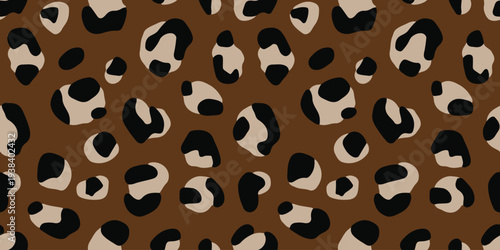 Dark Brown Leopard Animal Print Seamless Vector