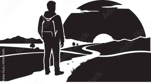 Wallpaper Mural A businessman and a woman walk on the road with a dog as black silhouettes of people and a boy create a vector illustration shadow by a door Torontodigital.ca