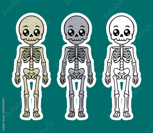 Skeleton standing in a relaxed pose cartoon character