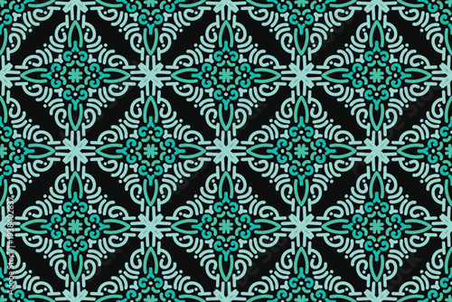 Seamless Teal Geometric Pattern Background