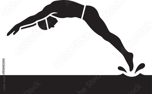 Wallpaper Mural Black vector illustration of a fit woman's silhouette performing a yoga exercise artfully blending dance and fitness action figures Torontodigital.ca