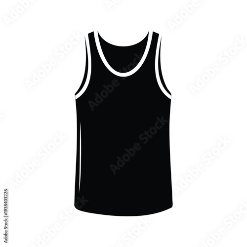 Stylish black and white tank top silhouette vector illustration showcasing a minimalist design, tank top silhouette vector illustration