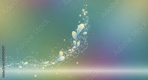 Sparkling Water Splash on Iridescent Background