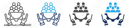 human resources icon set multi concept