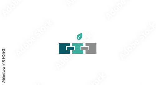 Green and gray puzzle piece logo.