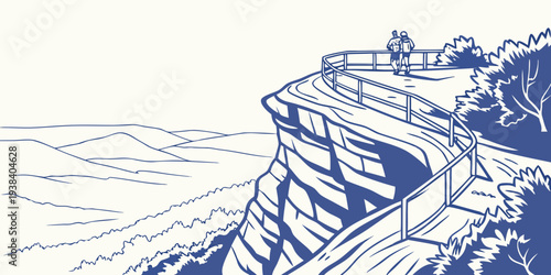 Majestic mountain peaks rise above a vast, icy ocean under a clear blue sky Vector