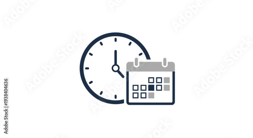 Clock and calendar icon set.