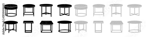 Collection of modern stools with diverse leg designs and shapes