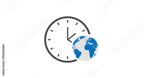 Clock with globe earth time.