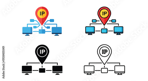 IP network location icon set vector map pins - SVG and PNG icons - Vector Icons and Stickers - PNG, SVG, EPS - Glyph and solid icon set - Icon vector - Icon Silhouette - Clipart