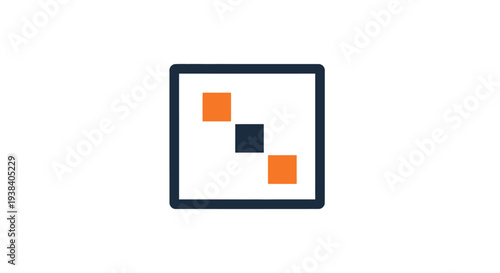 Geometric shapes in black and orange.