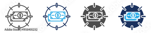 financial incentive icon set multi concept