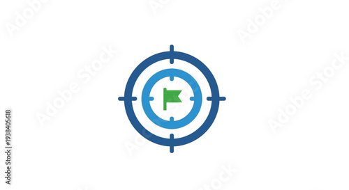 Green target icon with blue rings.